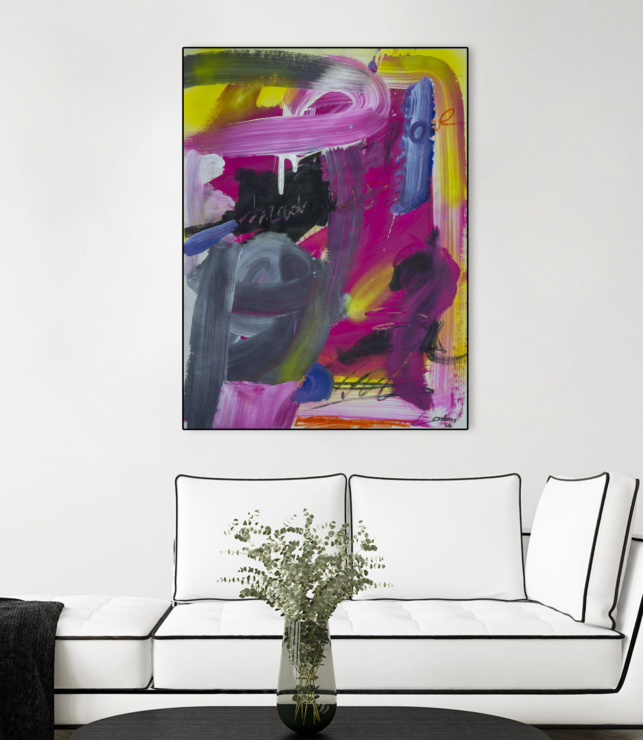 The Madness of Love by Janet London on GIANT ART - fluo pink abstract