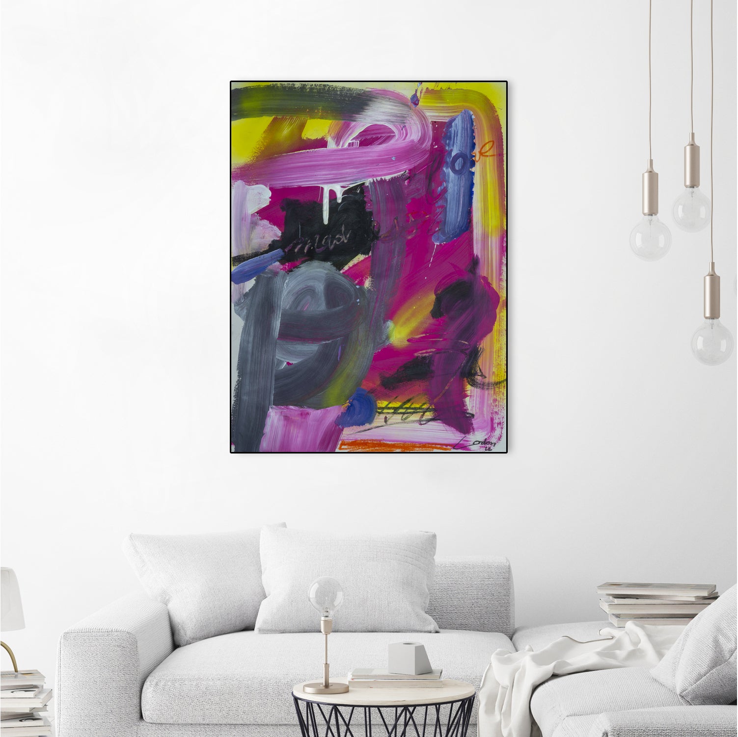 The Madness of Love by Janet London on GIANT ART - fluo pink abstract