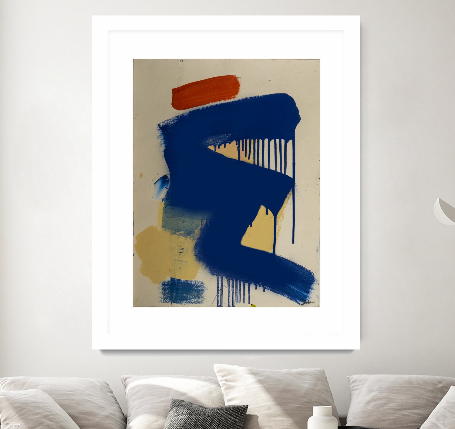 Blue and Orange No 1 by Janet London on GIANT ART - blue abstract