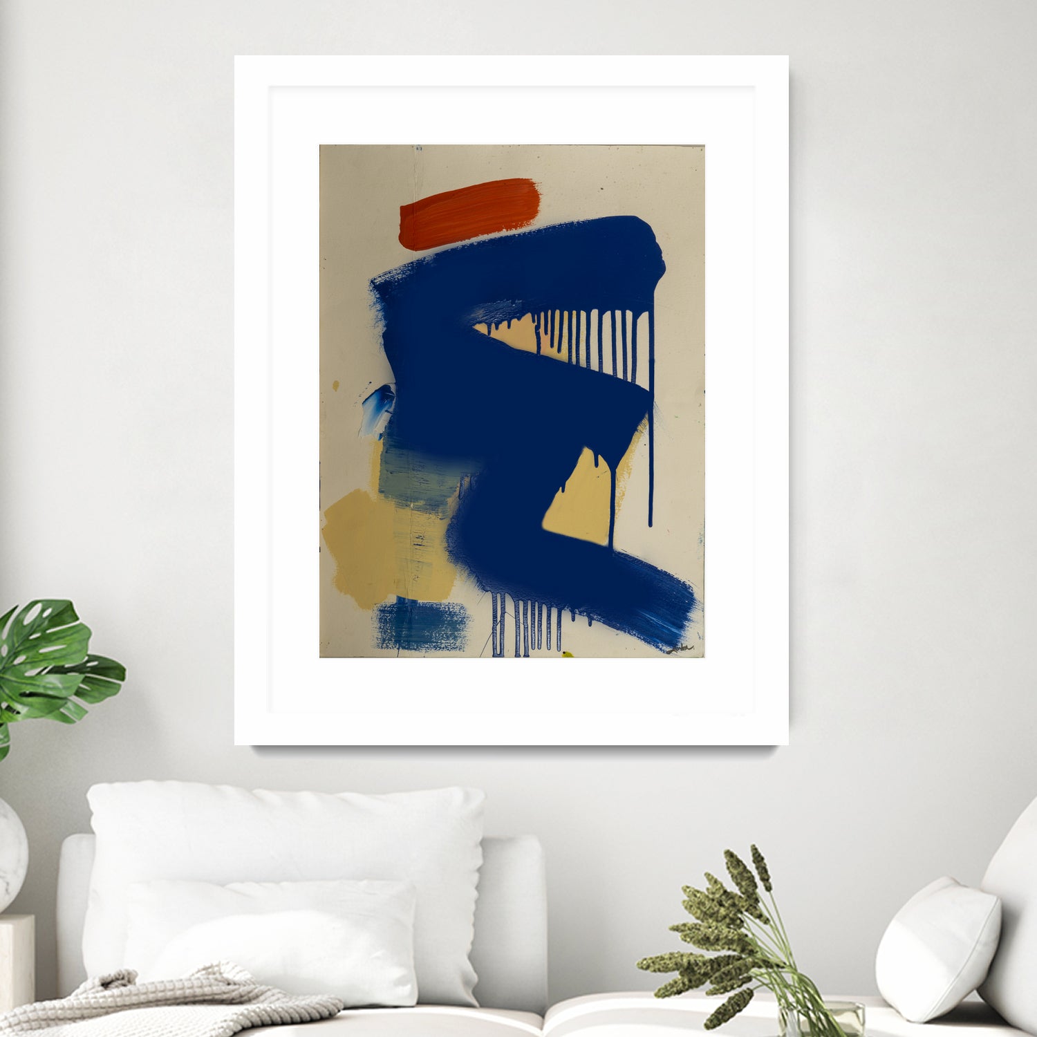 Blue and Orange No 1 by Janet London on GIANT ART - blue abstract