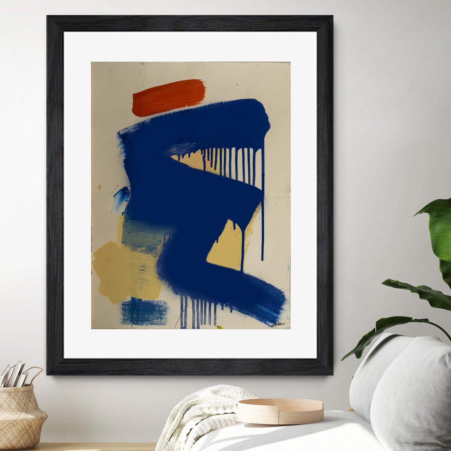 Blue and Orange No 1 by Janet London on GIANT ART - blue abstract