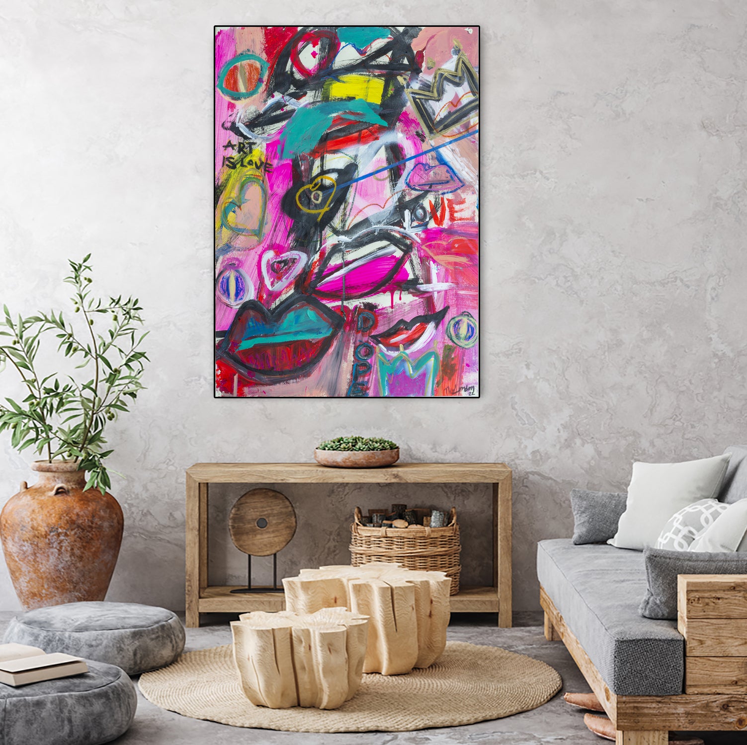 Art is Love by Janet London on GIANT ART - pink abstract