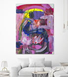 A Kiss in the Chaos by Janet London on GIANT ART - fluo pink abstract