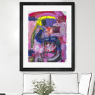 A Kiss in the Chaos by Janet London on GIANT ART - fluo pink abstract