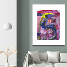 A Kiss in the Chaos by Janet London on GIANT ART - fluo pink abstract