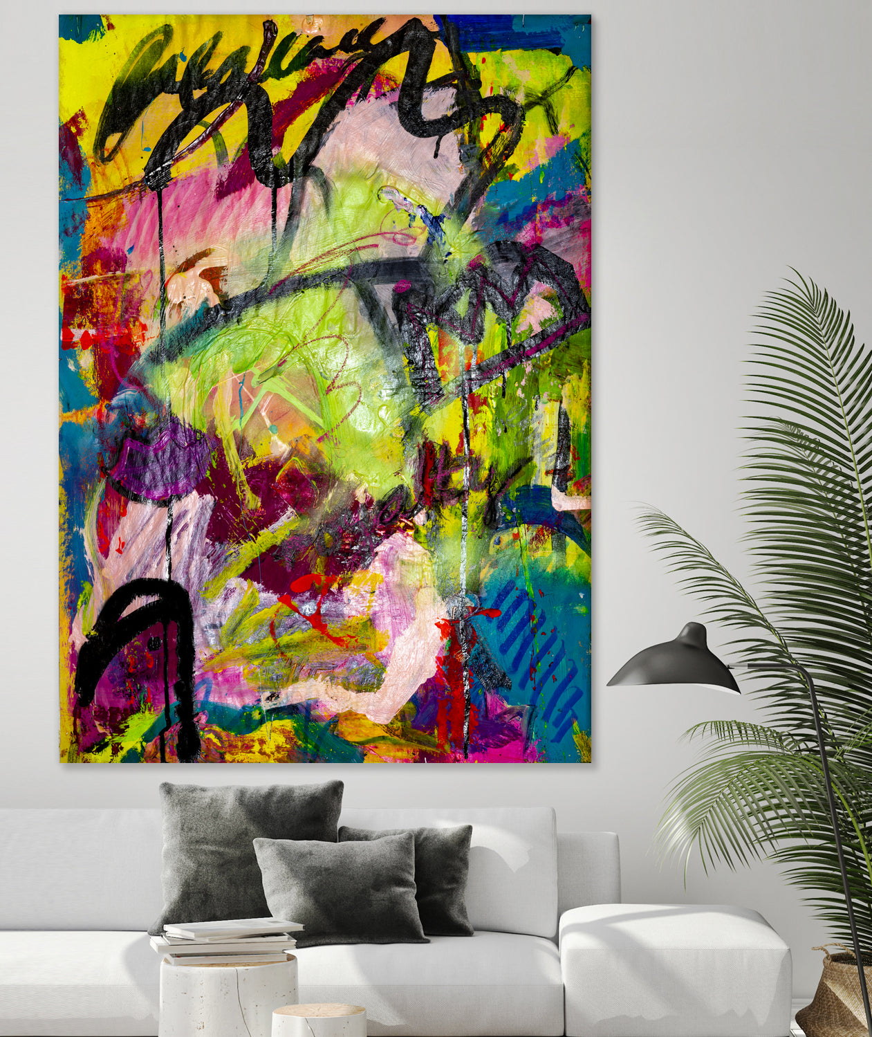 Festive Majesty by Janet London on GIANT ART - fluo yellow abstract