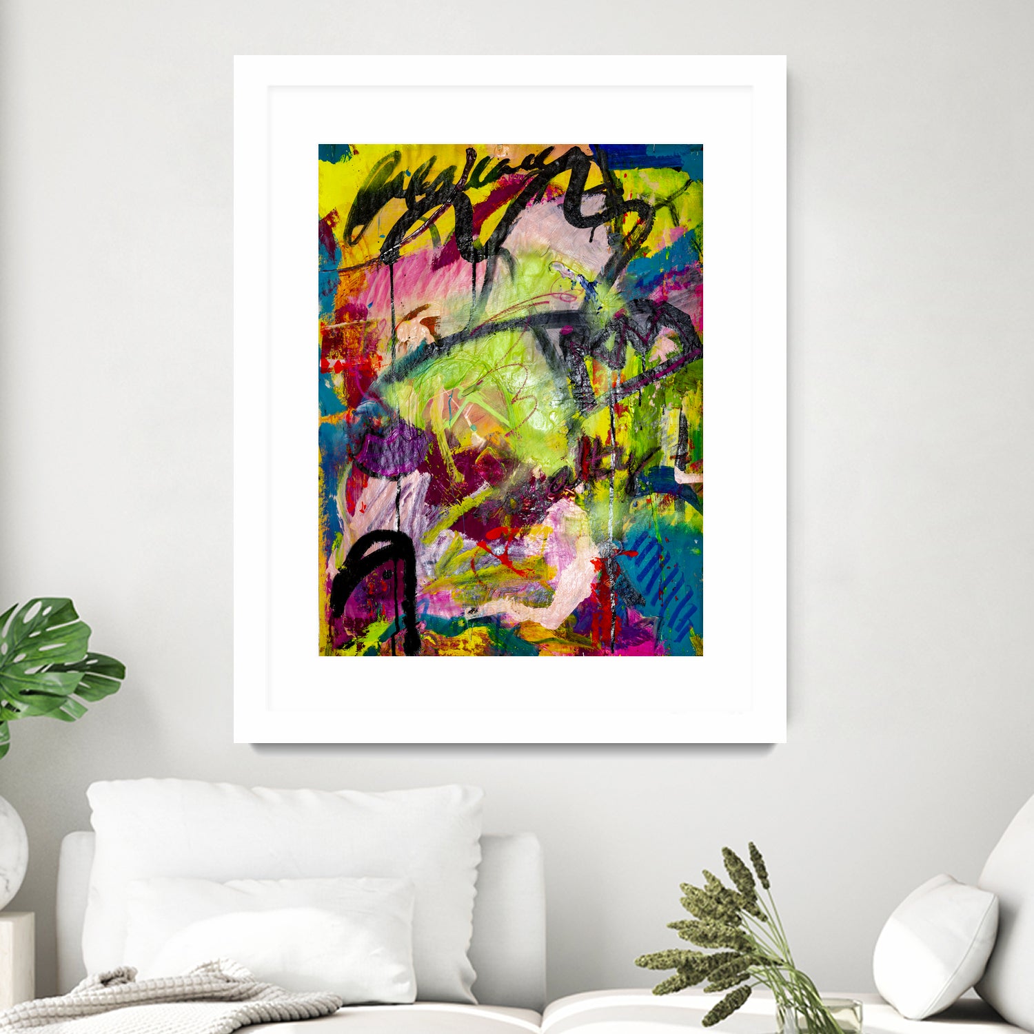 Festive Majesty by Janet London on GIANT ART - fluo yellow abstract