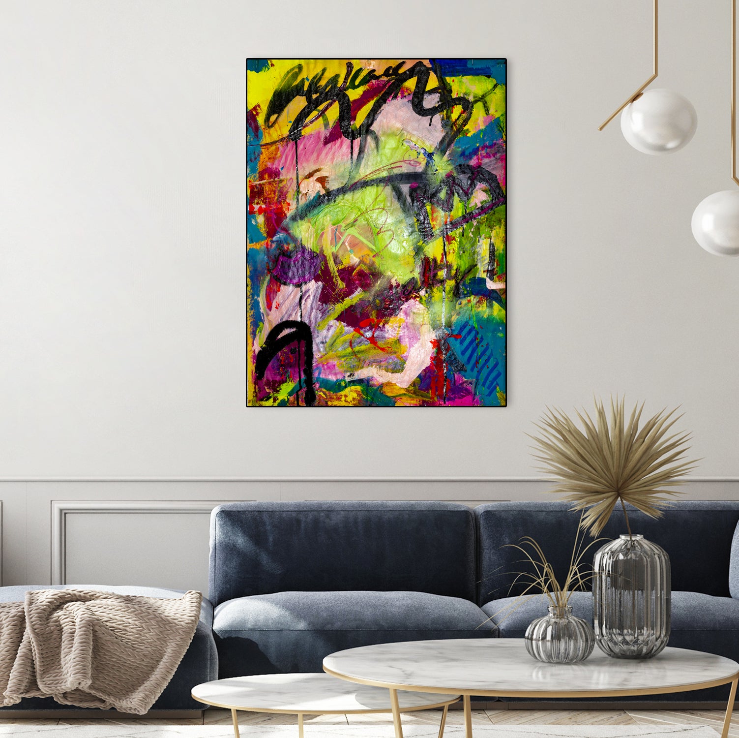 Festive Majesty by Janet London on GIANT ART - fluo yellow abstract