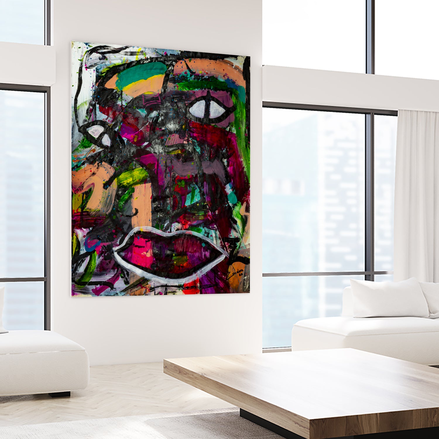 All Eyes On You by Janet London on GIANT ART - pink abstract