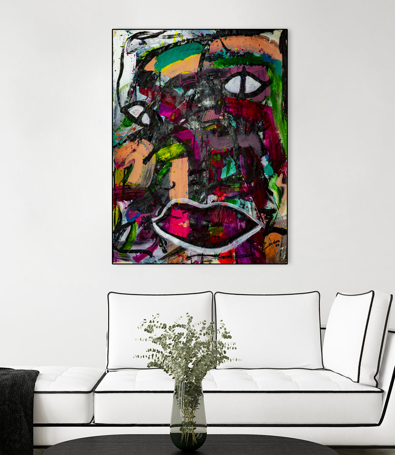 All Eyes On You by Janet London on GIANT ART - pink abstract