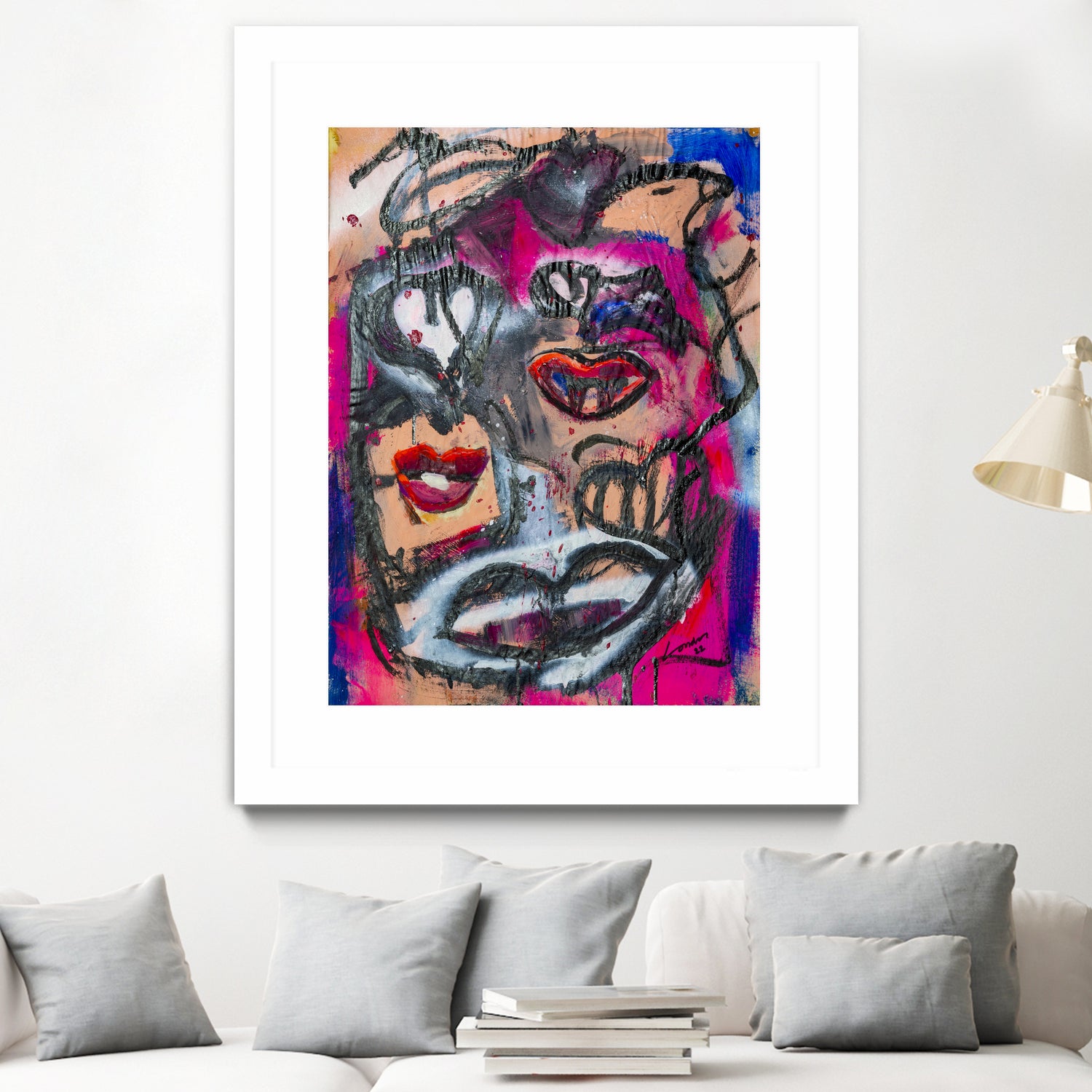 The Lips of Love by Janet London on GIANT ART - pink abstract