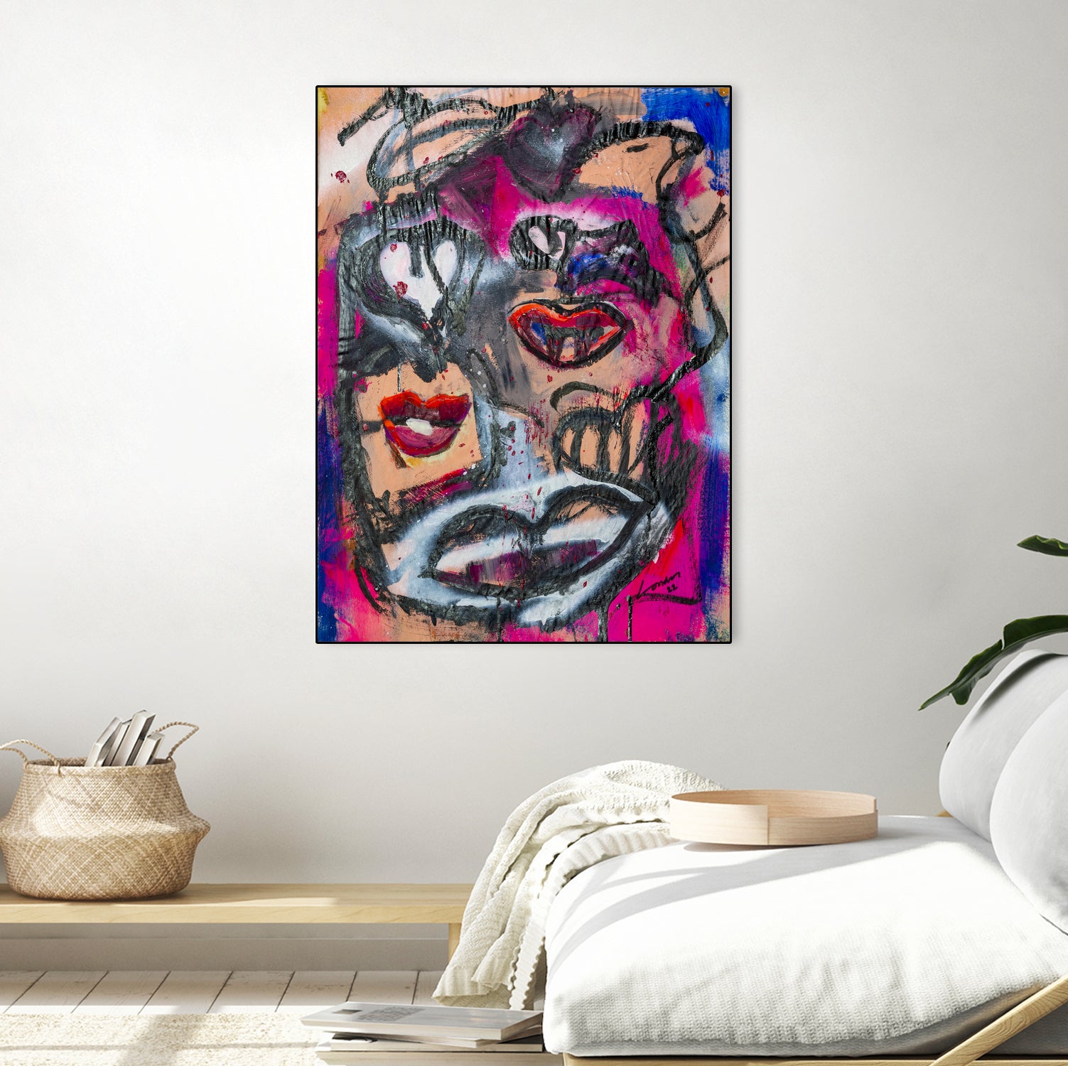 The Lips of Love by Janet London on GIANT ART - pink abstract