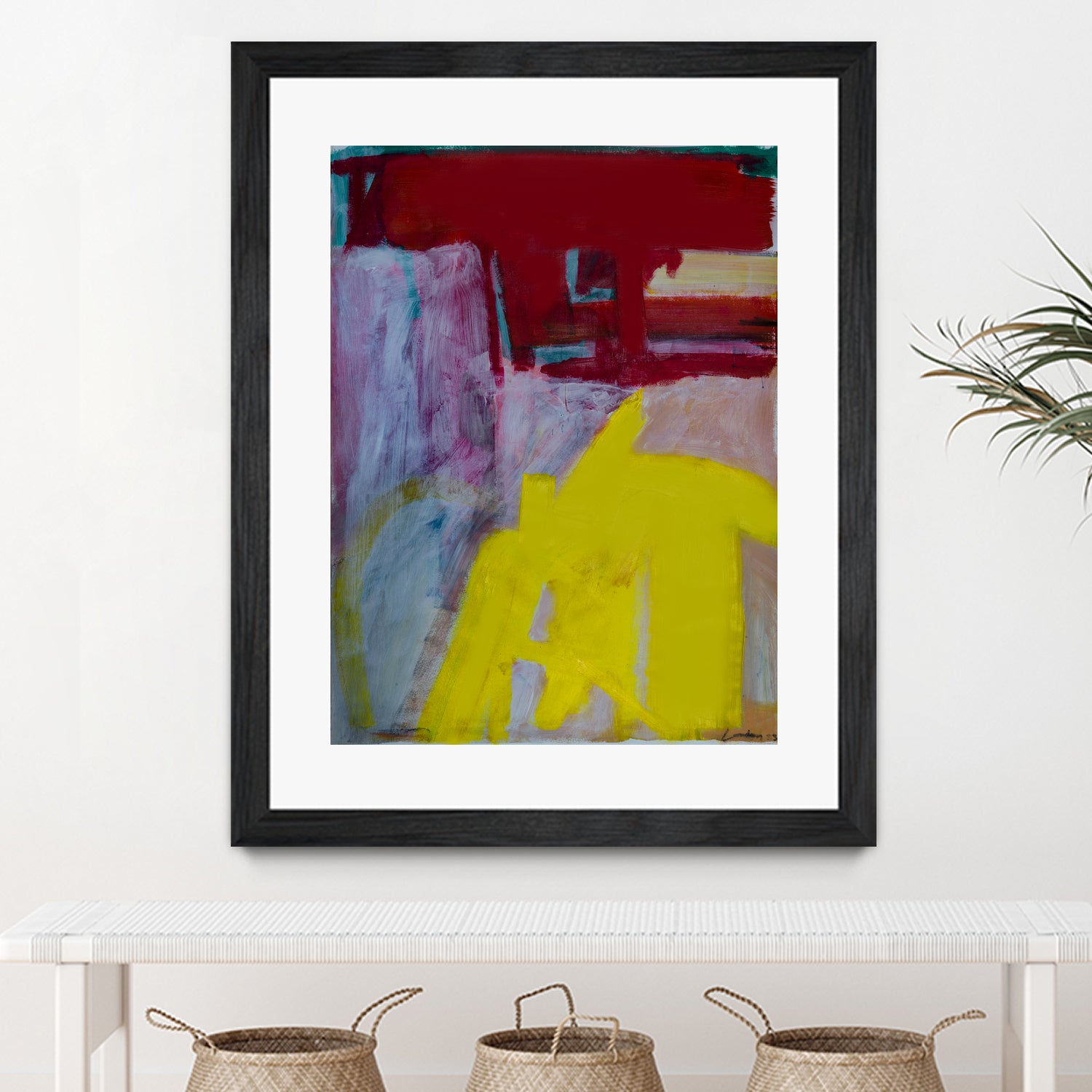 Red and Yellow Collide by Janet London on GIANT ART - yellow abstract