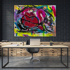 Love is in the Kiss by Janet London on GIANT ART - red abstract