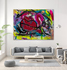 Love is in the Kiss by Janet London on GIANT ART - red abstract