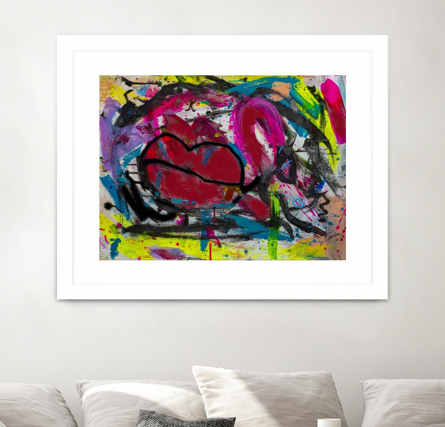 Love is in the Kiss by Janet London on GIANT ART - red abstract