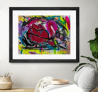 Love is in the Kiss by Janet London on GIANT ART - red abstract