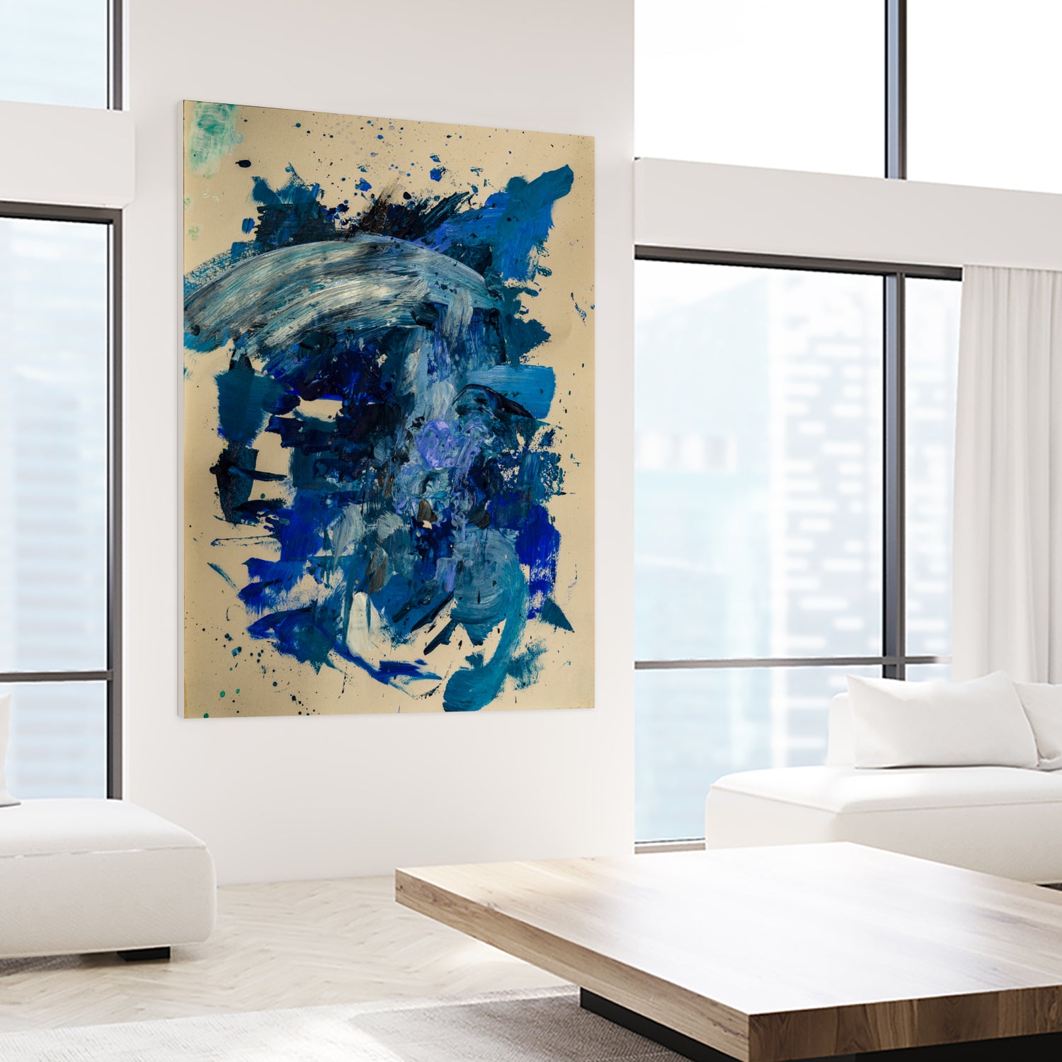 Feel the Ocean`s Power No 1 by Janet London on GIANT ART - blue abstract