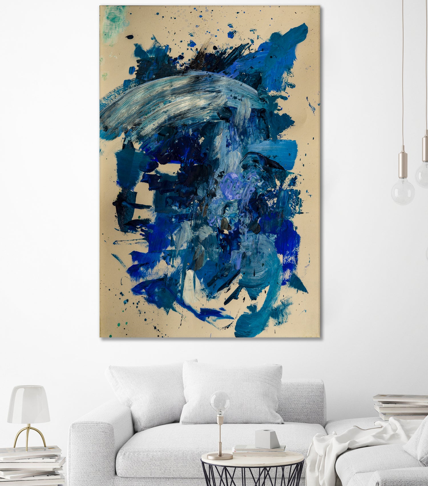 Feel the Ocean`s Power No 1 by Janet London on GIANT ART - blue abstract