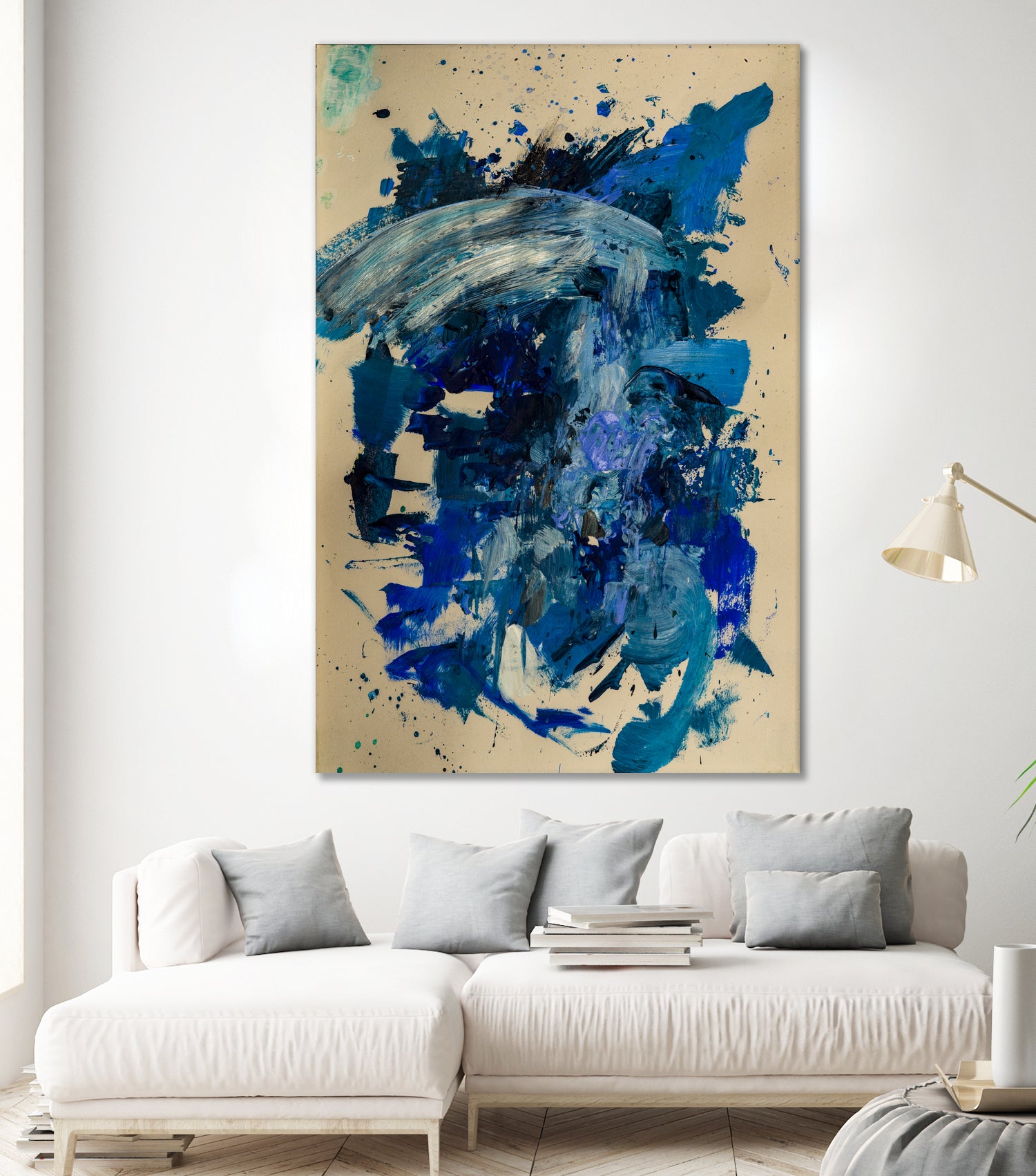 Feel the Ocean`s Power No 1 by Janet London on GIANT ART - blue abstract