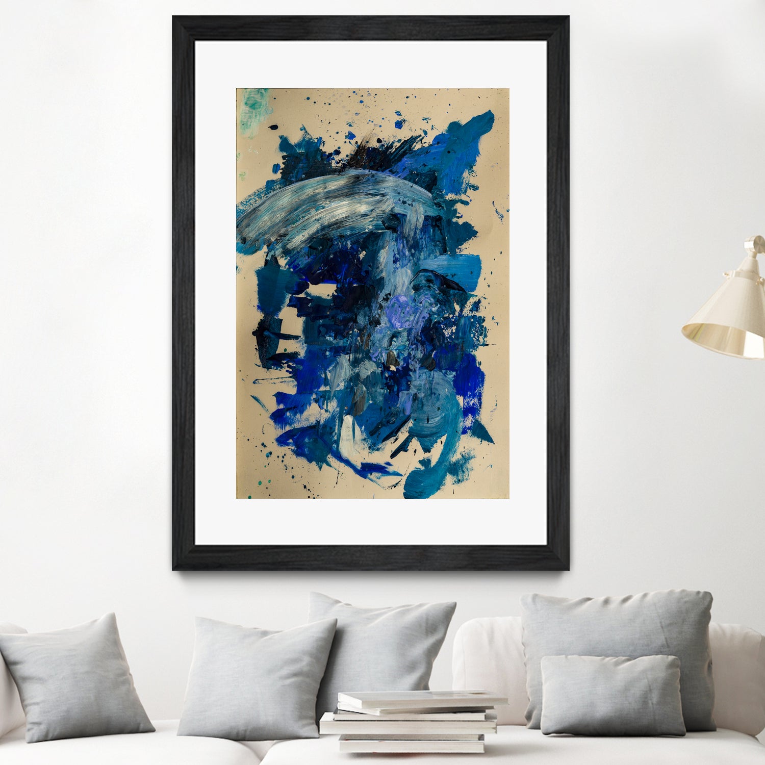 Feel the Ocean`s Power No 1 by Janet London on GIANT ART - blue abstract