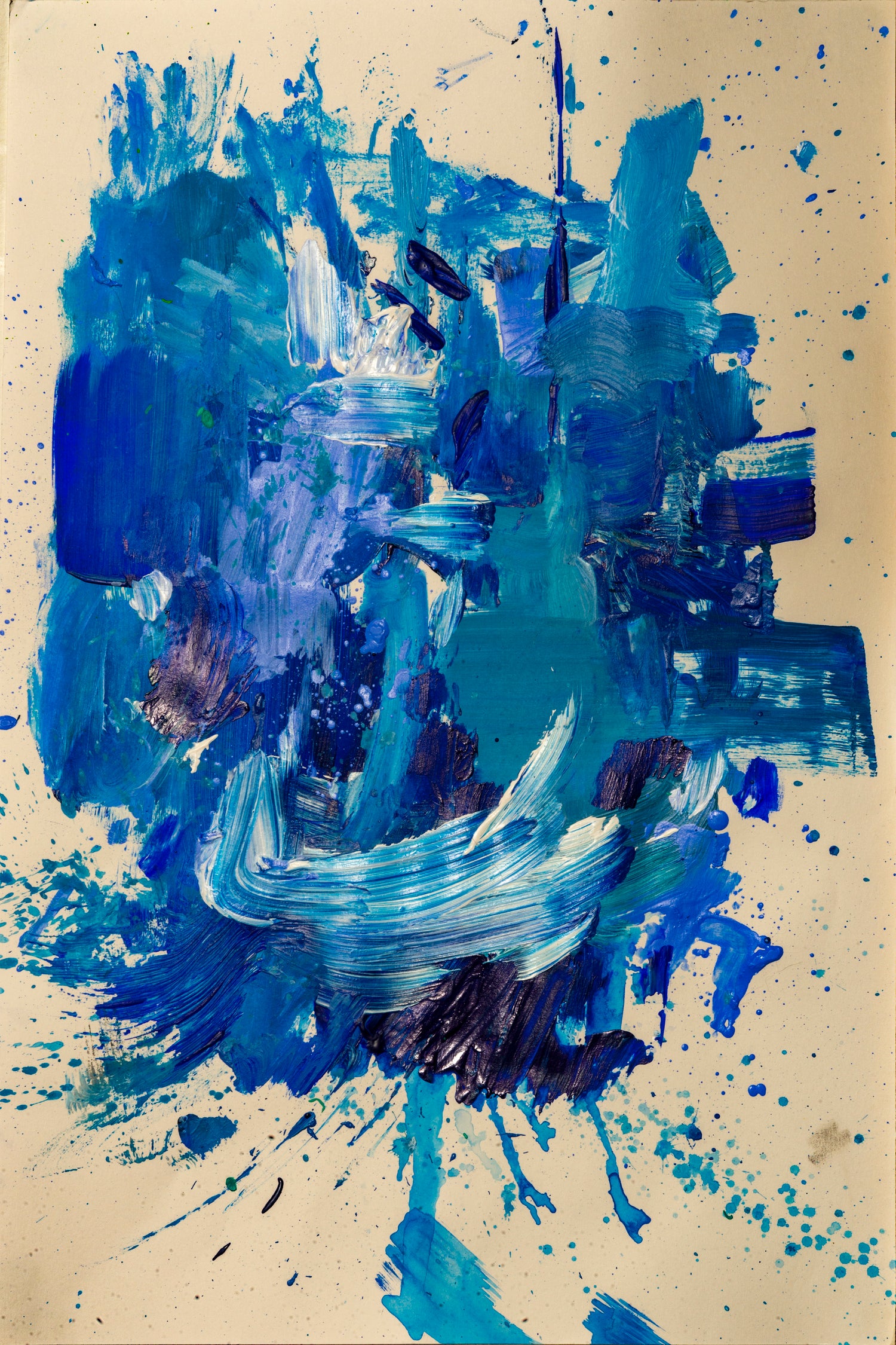 Feel the Ocean`s Power No 2 by Janet London on GIANT ART - blue abstract