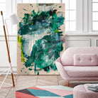 Endless Turquoise and Green No 1 by Janet London on GIANT ART - green abstract