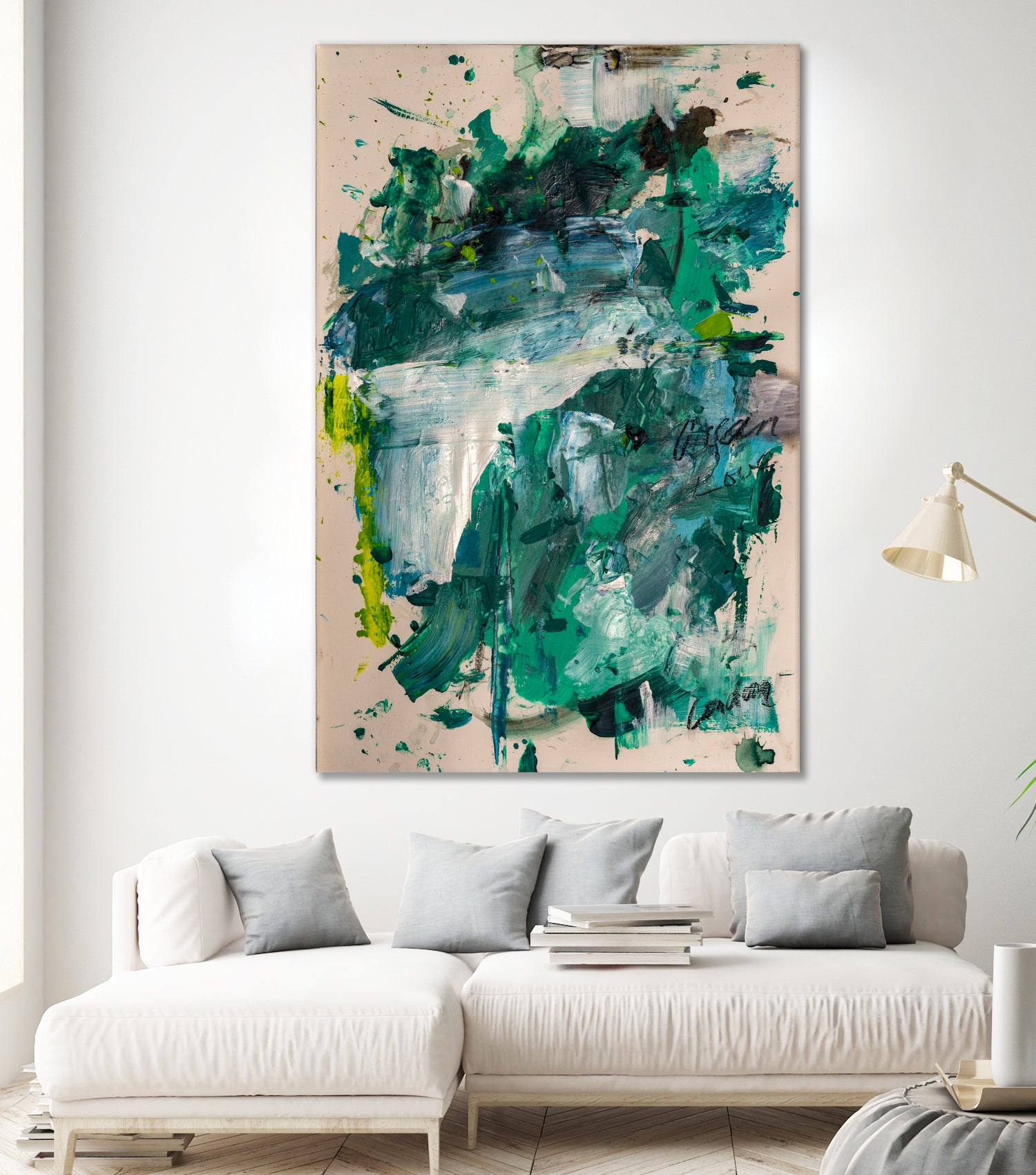 Endless Turquoise and Green No 1 by Janet London on GIANT ART - green abstract