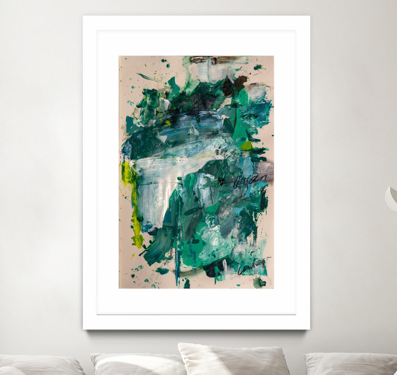 Endless Turquoise and Green No 1 by Janet London on GIANT ART - green abstract