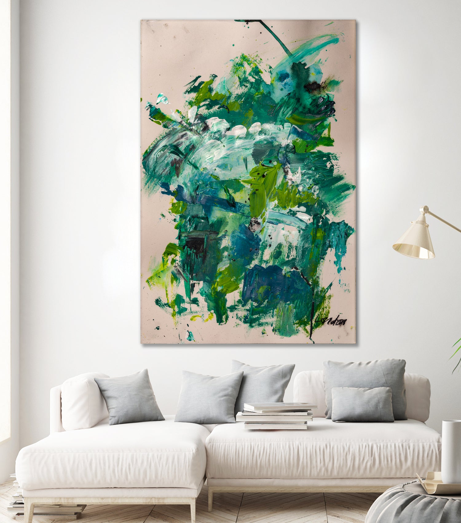 Endless Turquoise and Green No 2 by Janet London on GIANT ART - green abstract