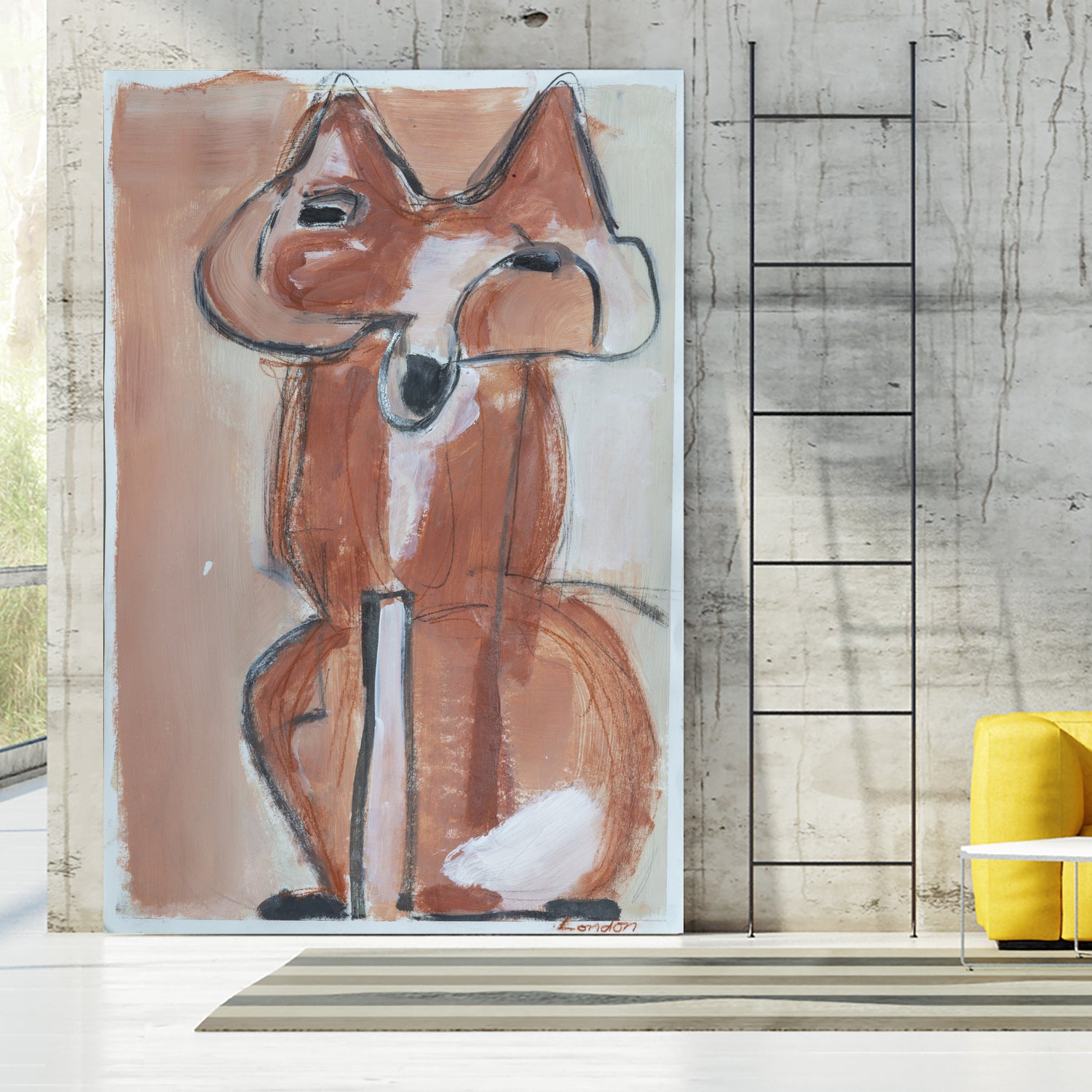 Abstract red fox by Janet London on GIANT ART - rust abstract fox