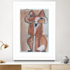 Abstract red fox by Janet London on GIANT ART - rust abstract fox