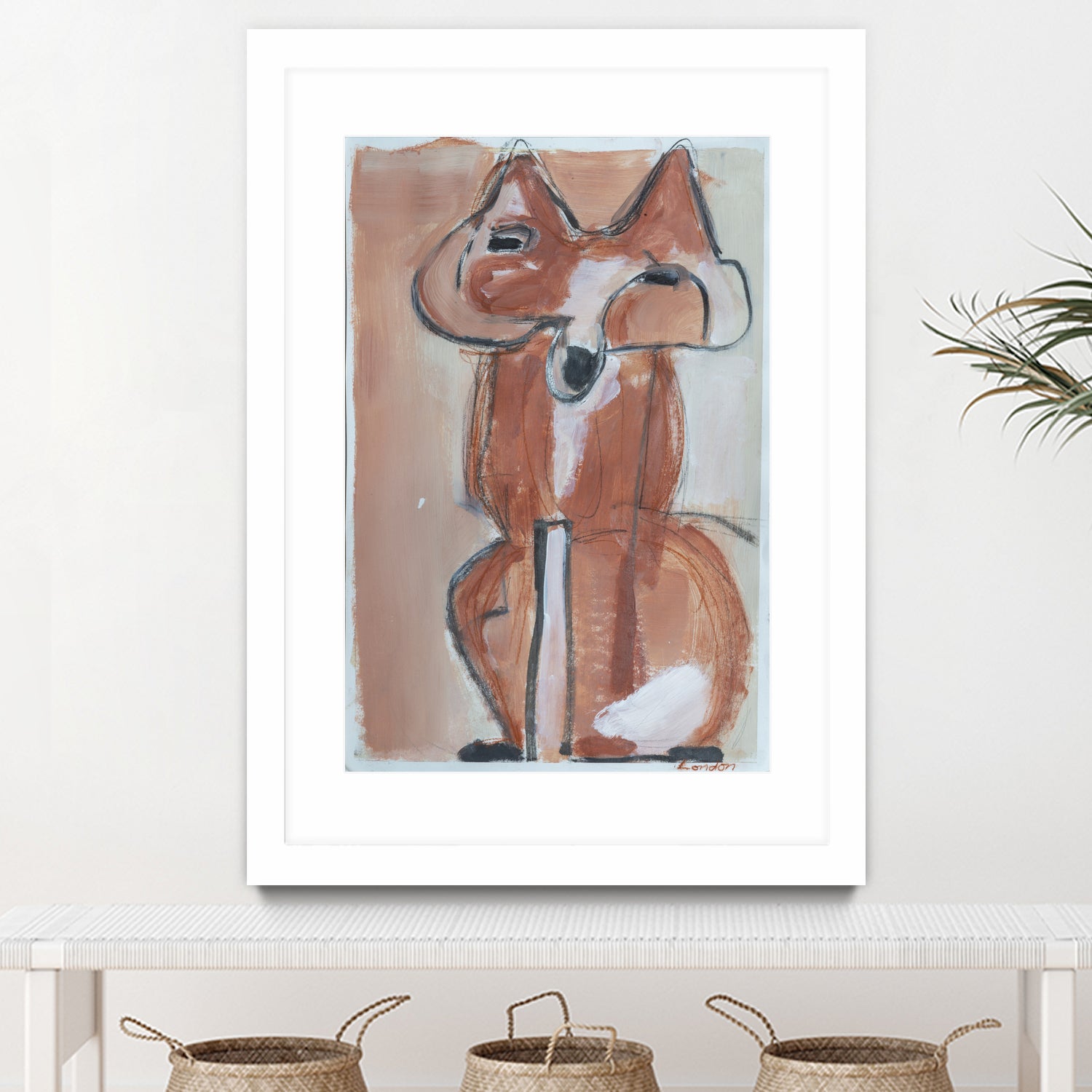 Abstract red fox by Janet London on GIANT ART - rust abstract fox