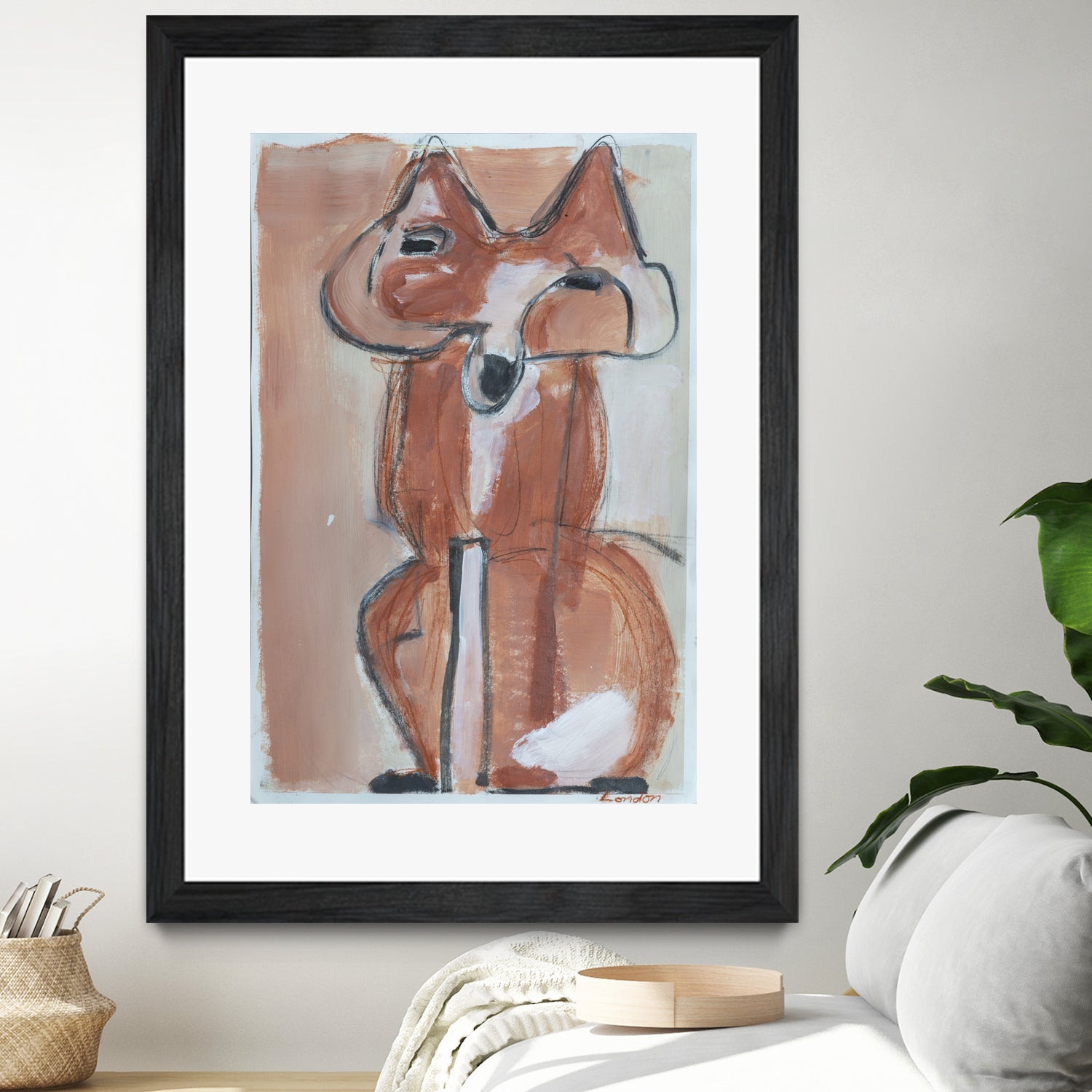 Abstract red fox by Janet London on GIANT ART - rust abstract fox