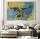 Bullseye by Janet London on GIANT ART - blue abstract bull