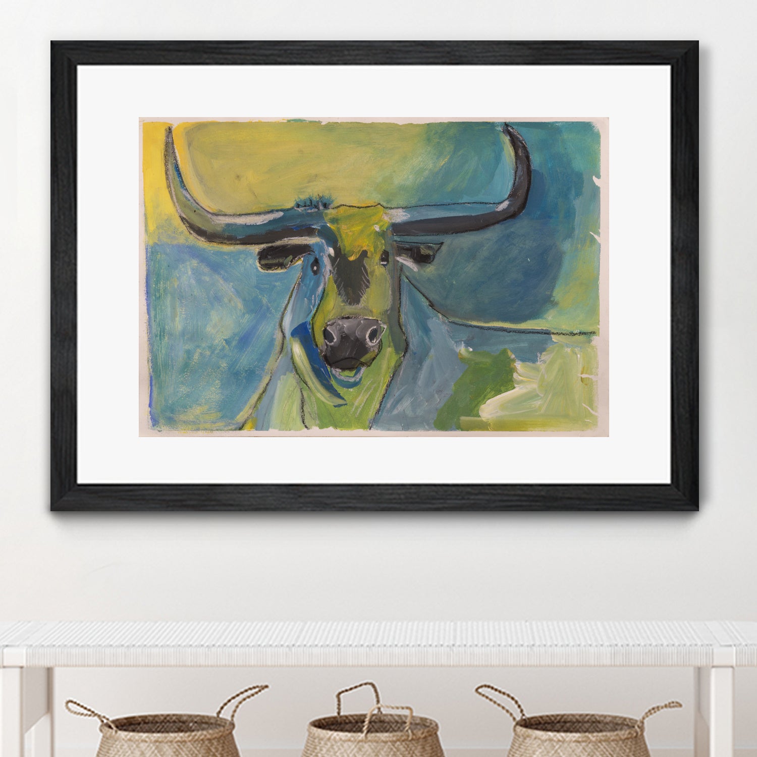 Bullseye by Janet London on GIANT ART - blue abstract bull