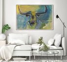 Bullseye by Janet London on GIANT ART - blue abstract bull