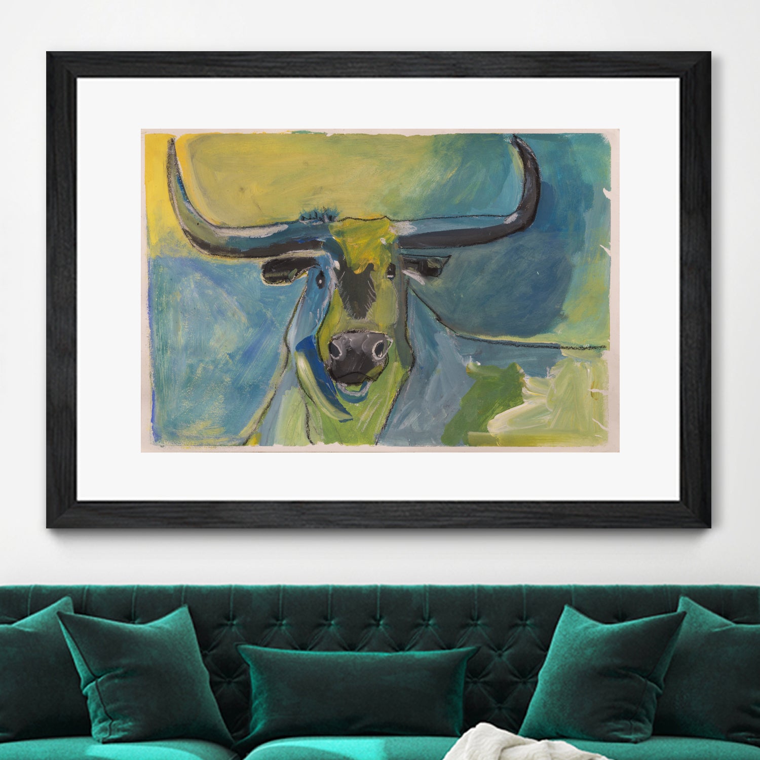 Bullseye by Janet London on GIANT ART - blue abstract bull