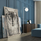 Wolfie by Janet London on GIANT ART - black and white abstract wolf