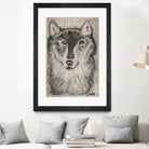 Wolfie by Janet London on GIANT ART - black and white abstract wolf