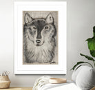 Wolfie by Janet London on GIANT ART - black and white abstract wolf