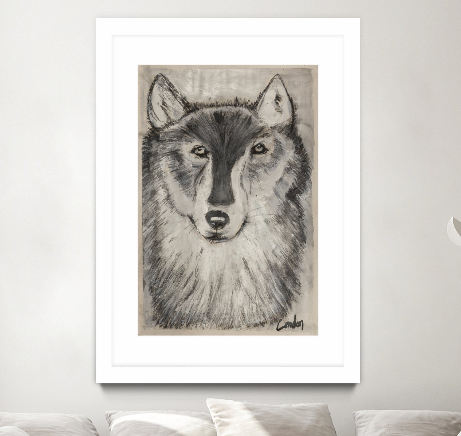 Wolfie by Janet London on GIANT ART - black and white abstract wolf