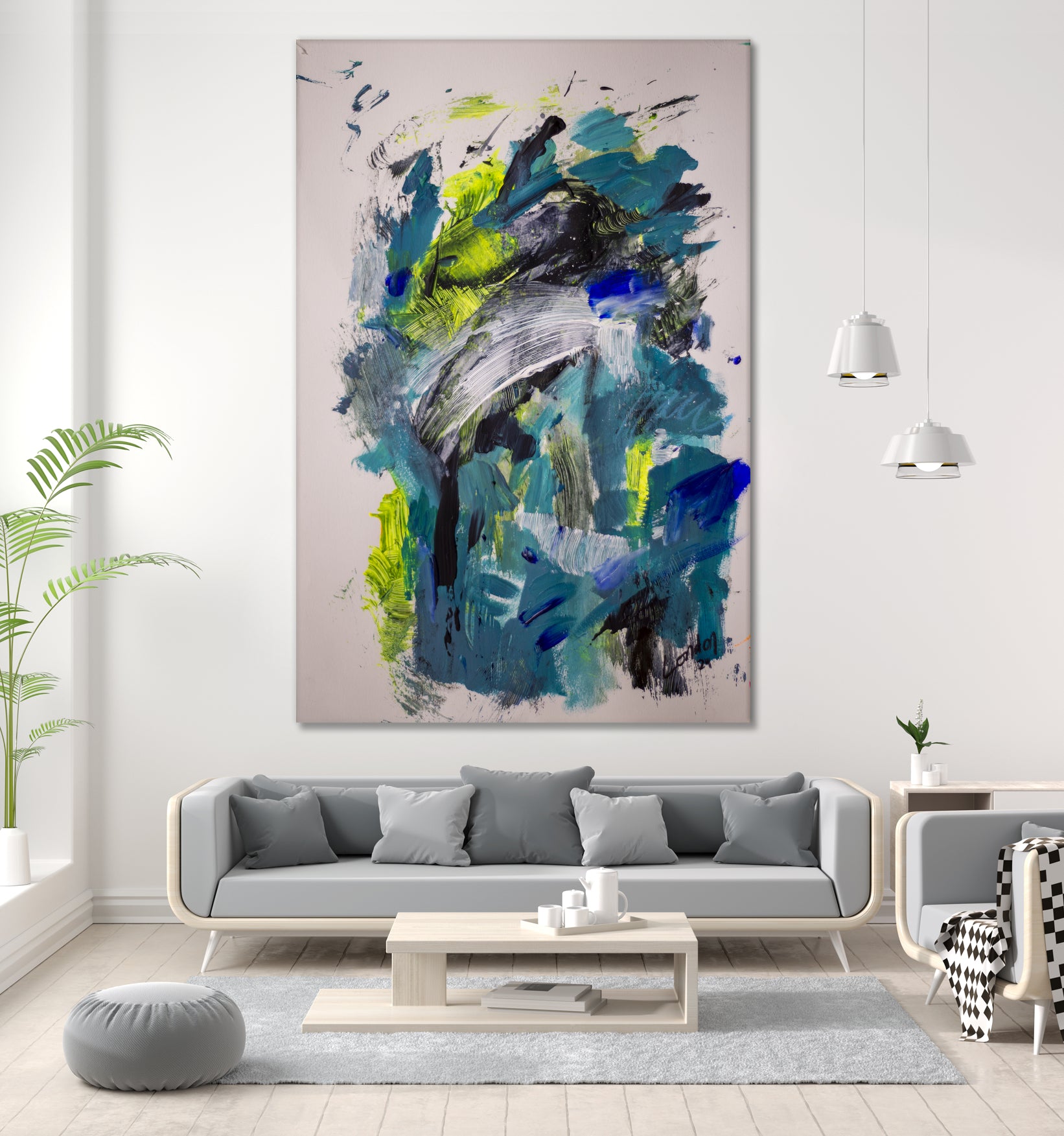 Electric Flow no 1 by Janet London on GIANT ART - fluo abstract