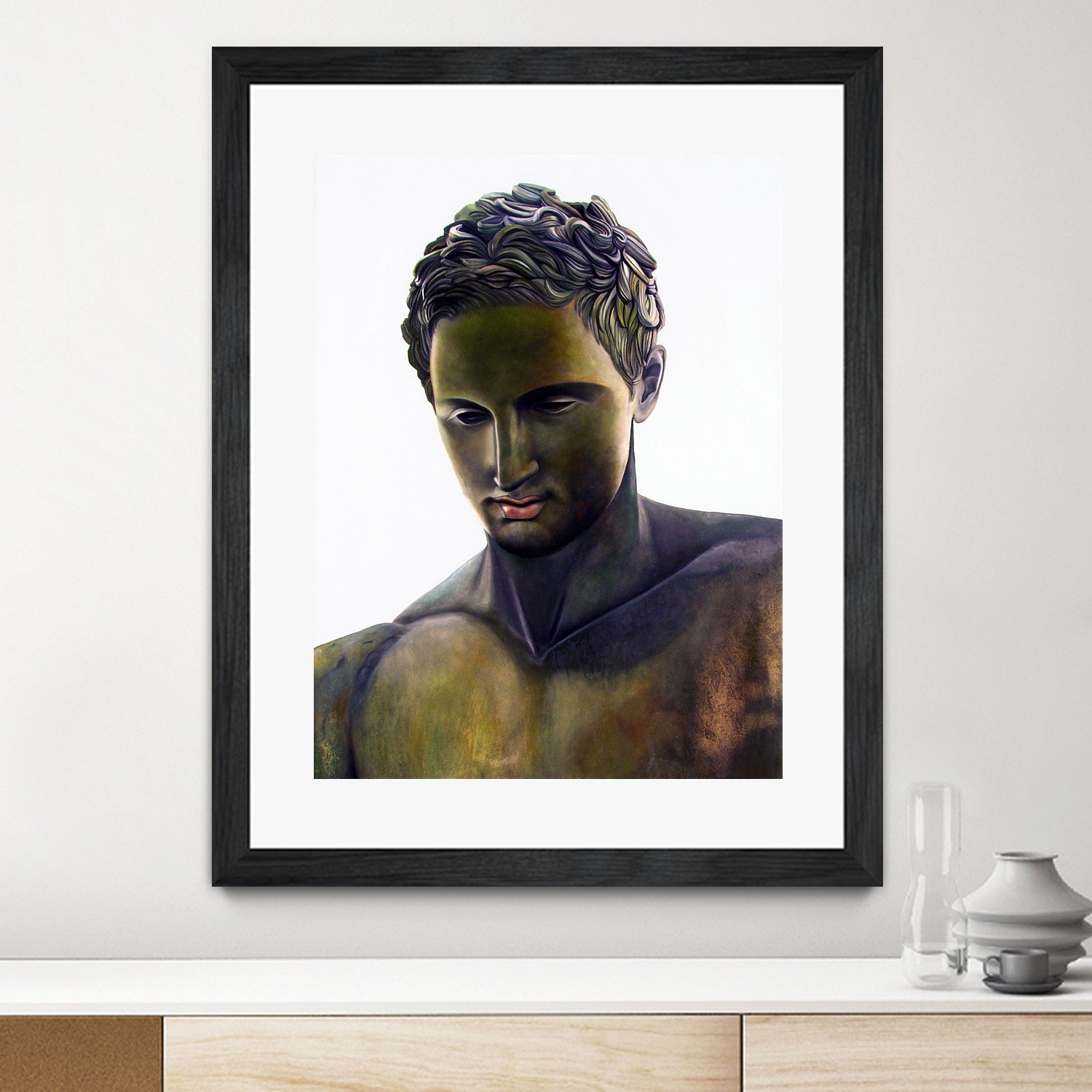 Apoxyomenos by Matthew Holden Bates on GIANT ART - green statues