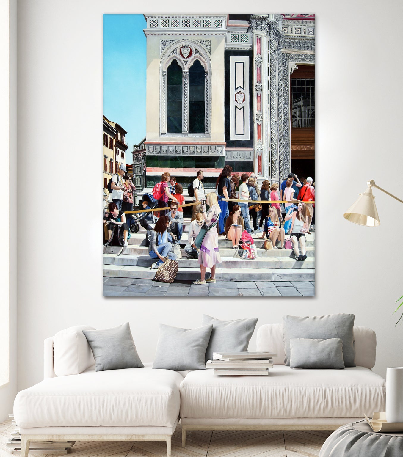 Sitting on the Steps of the Duomo by Matthew Holden Bates on GIANT ART - blue landscape