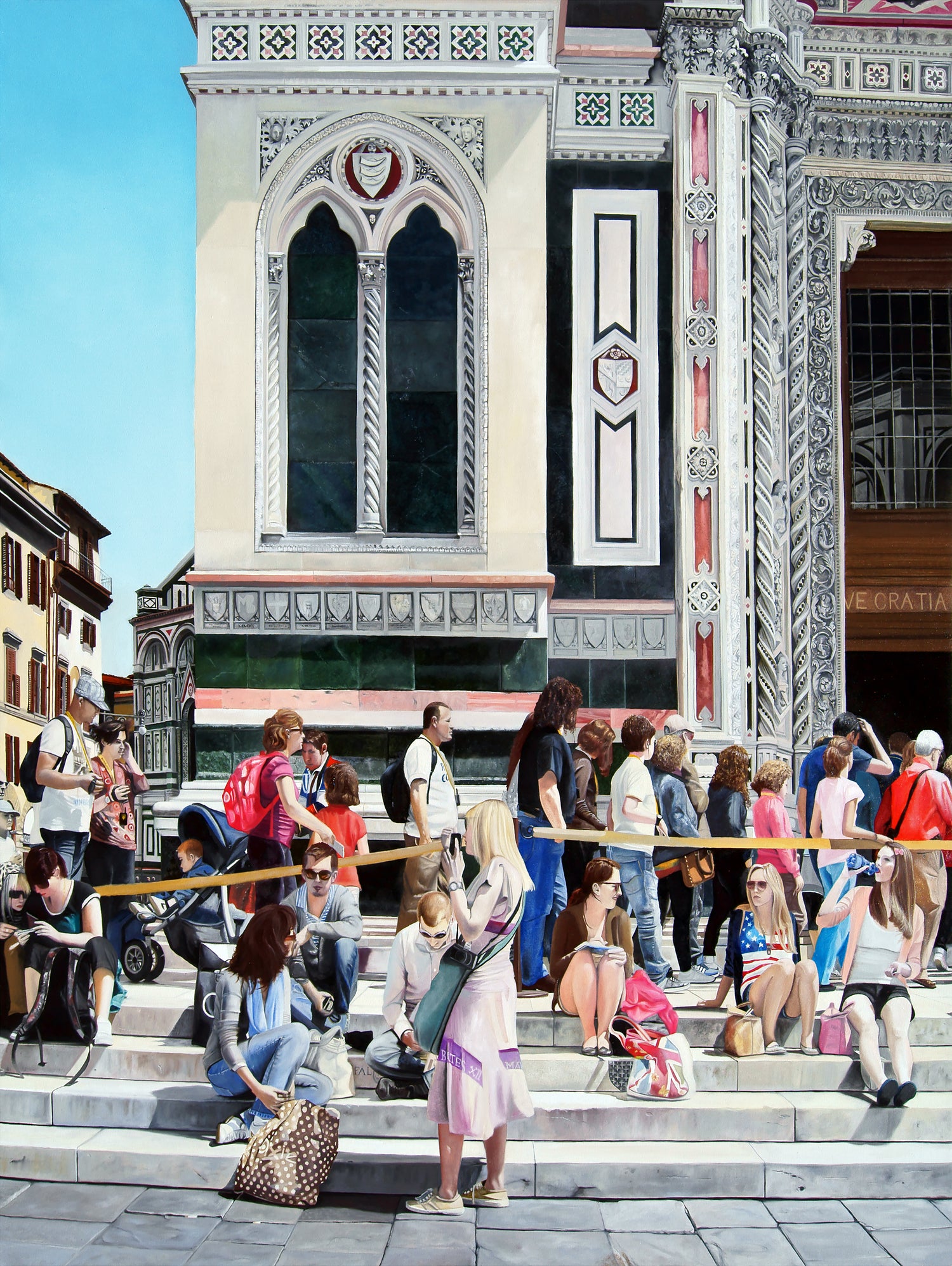 Sitting on the Steps of the Duomo by Matthew Holden Bates on GIANT ART - blue landscape