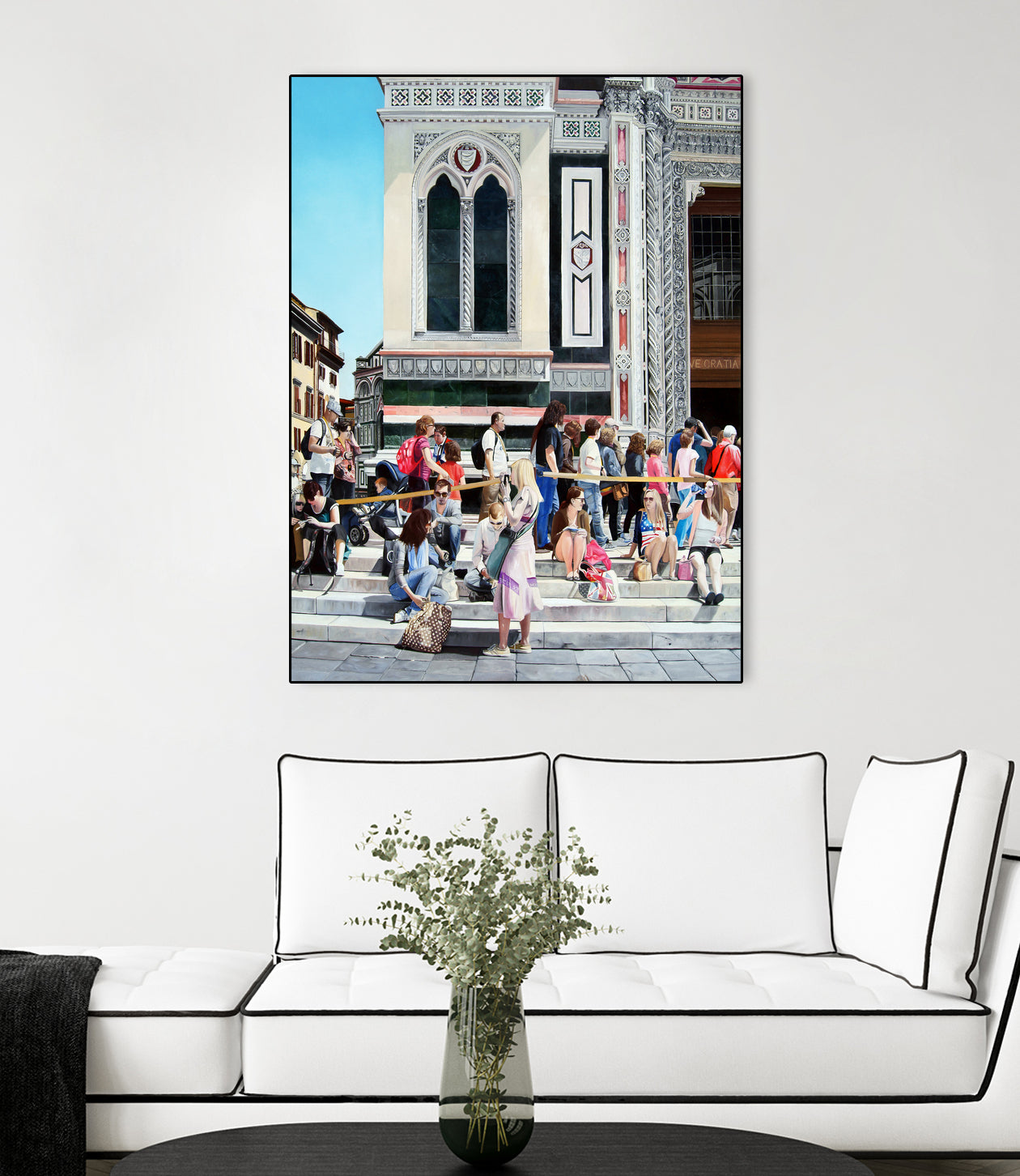 Sitting on the Steps of the Duomo by Matthew Holden Bates on GIANT ART - blue landscape