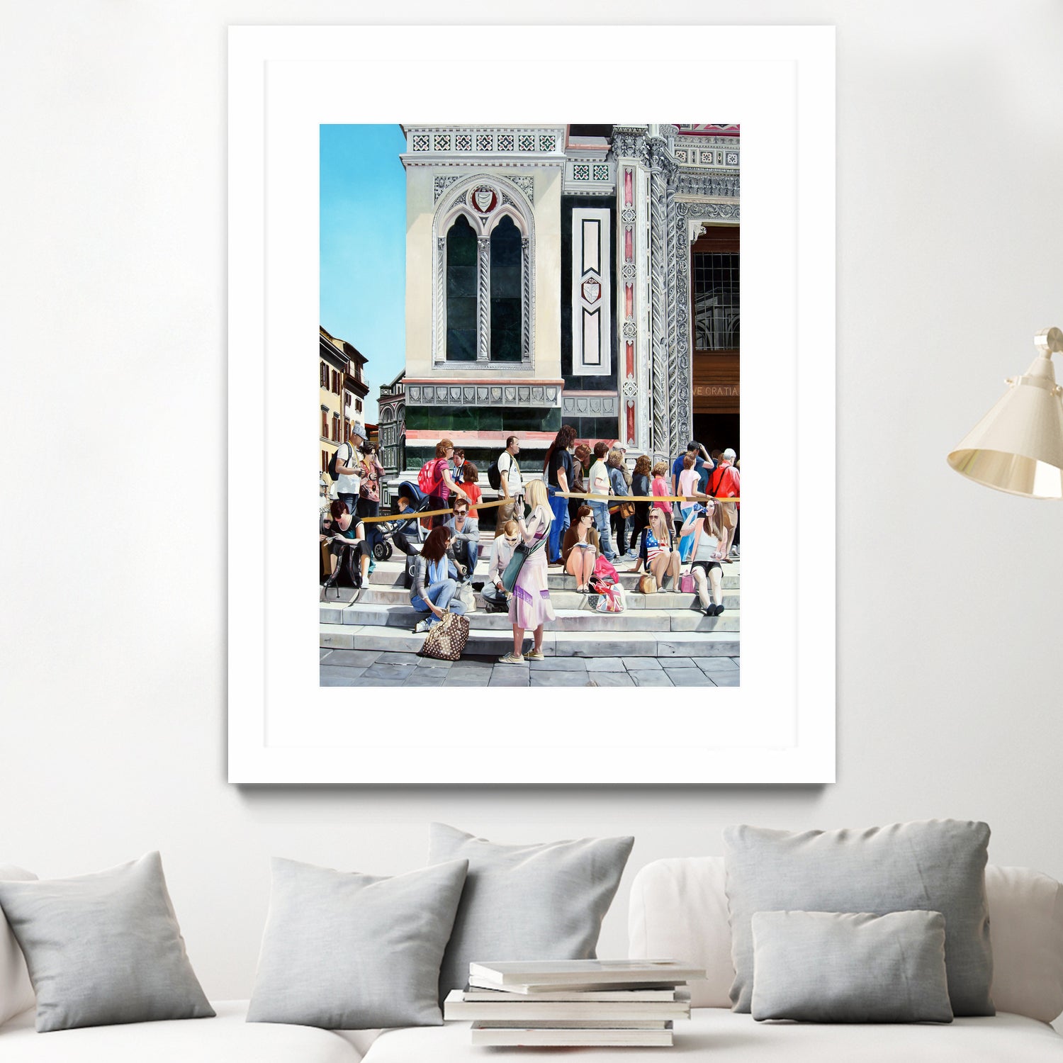 Sitting on the Steps of the Duomo by Matthew Holden Bates on GIANT ART - blue landscape