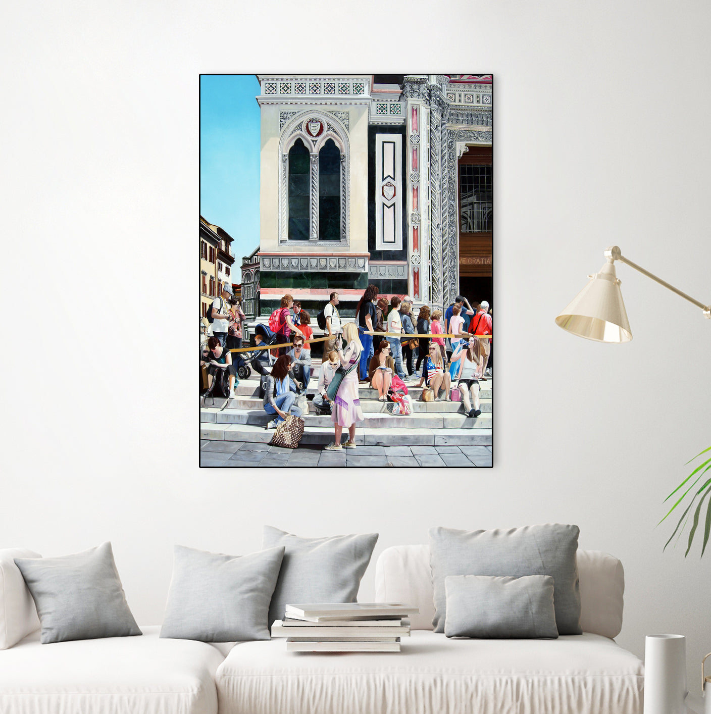 Sitting on the Steps of the Duomo by Matthew Holden Bates on GIANT ART - blue landscape