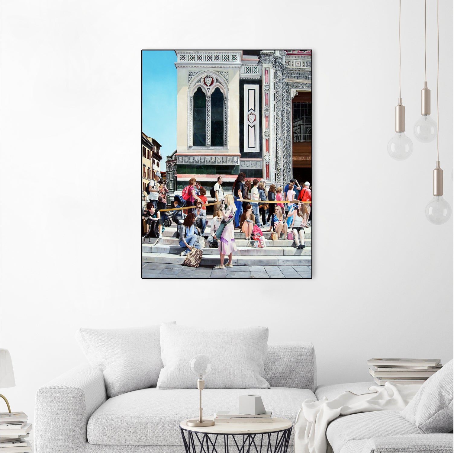 Sitting on the Steps of the Duomo by Matthew Holden Bates on GIANT ART - blue landscape